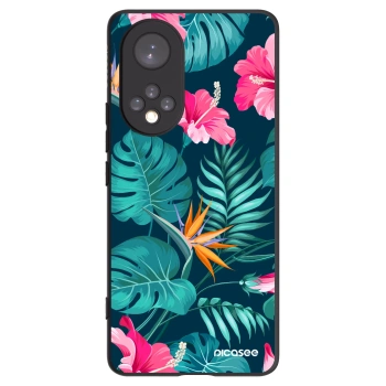 Picasee silikónový čierny obal pre Honor 50 5G - Pink Monstera