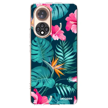 Picasee silikónový prehľadný obal pre Honor 50 5G - Pink Monstera