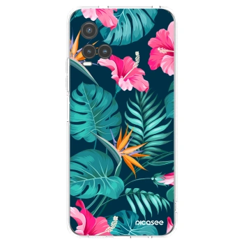 Picasee silikónový prehľadný obal pre Vivo Y33s - Pink Monstera