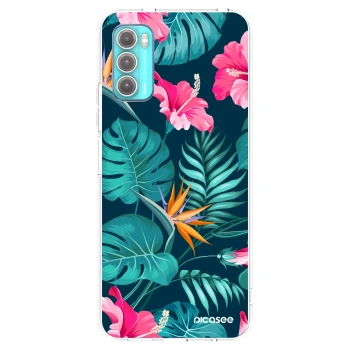Picasee silikónový prehľadný obal pre Motorola Moto G60 - Pink Monstera