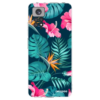 Picasee silikónový prehľadný obal pre Xiaomi Redmi Note 11S 4G - Pink Monstera