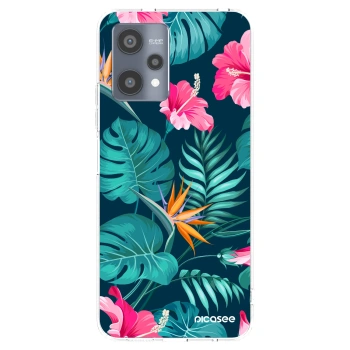 Picasee silikónový prehľadný obal pre Realme 9 Pro 5G - Pink Monstera