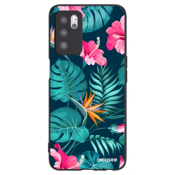 Picasee silikónový čierny obal pre OPPO A16s - Pink Monstera