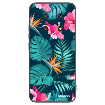Picasee silikónový čierny obal pre Honor Magic4 Lite 5G - Pink Monstera
