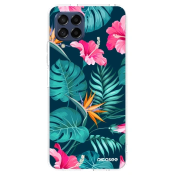 Picasee silikónový prehľadný obal pre Samsung Galaxy M53 5G - Pink Monstera