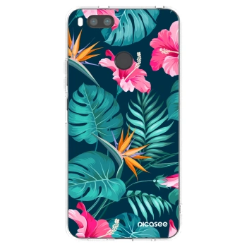 Picasee silikónový prehľadný obal pre Xiaomi Redmi A1 - Pink Monstera