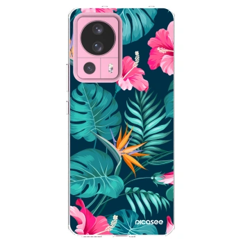 Picasee silikónový prehľadný obal pre Xiaomi 13 Lite - Pink Monstera