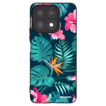 Picasee silikónový čierny obal pre Honor X8a - Pink Monstera