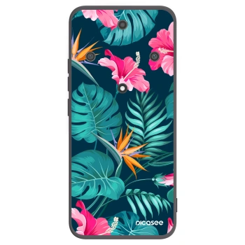 Picasee silikónový čierny obal pre Honor Magic5 Lite 5G - Pink Monstera