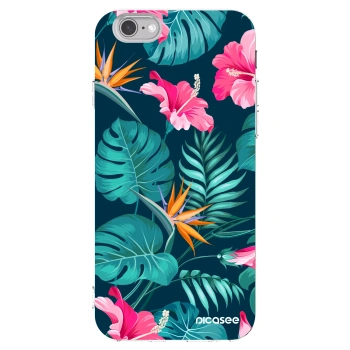 Picasee silikónový prehľadný obal pre Apple iPhone 6/6S - Pink Monstera