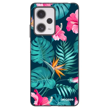 Picasee silikónový čierny obal pre Xiaomi Redmi Note 12 Pro+ 5G - Pink Monstera