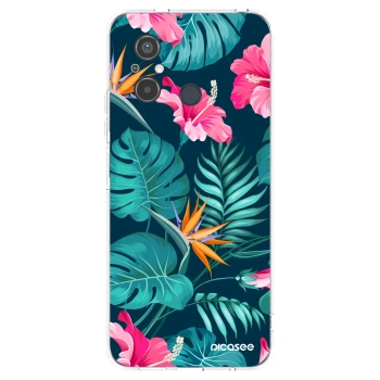 Picasee silikónový prehľadný obal pre Xiaomi Redmi 12C - Pink Monstera
