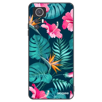 Picasee silikónový čierny obal pre Xiaomi Redmi Note 12S - Pink Monstera