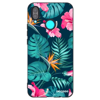 Picasee silikónový čierny obal pre Huawei Nova 3 - Pink Monstera