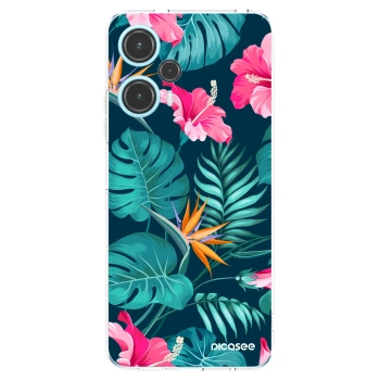 Picasee silikónový prehľadný obal pre Xiaomi Poco F5 - Pink Monstera