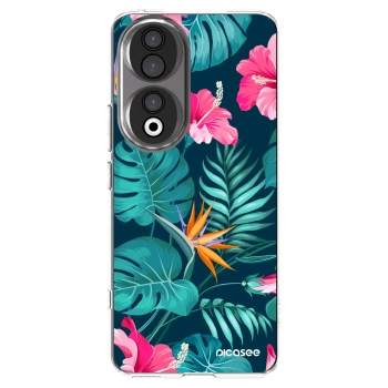 Picasee silikónový prehľadný obal pre Honor 90 5G - Pink Monstera