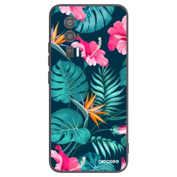 Picasee silikónový čierny obal pre Xiaomi Poco F5 Pro 5G - Pink Monstera