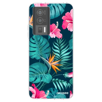 Picasee silikónový prehľadný obal pre Xiaomi Poco F5 Pro 5G - Pink Monstera