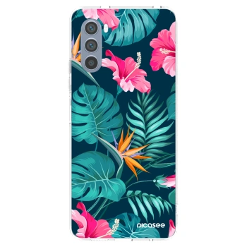 Picasee silikónový prehľadný obal pre Motorola Moto G62 - Pink Monstera