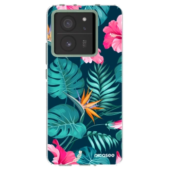 Picasee silikónový prehľadný obal pre Xiaomi 13T Pro - Pink Monstera