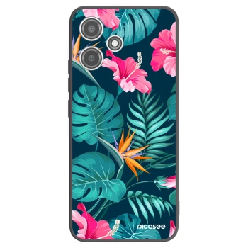 Picasee silikónový čierny obal pre Xiaomi Redmi 12 5G - Pink Monstera