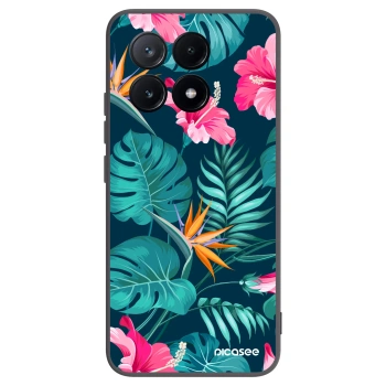Picasee silikónový čierny obal pre Xiaomi Poco X6 Pro - Pink Monstera