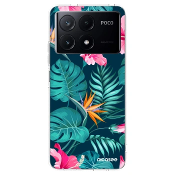Picasee silikónový prehľadný obal pre Xiaomi Poco X6 Pro - Pink Monstera
