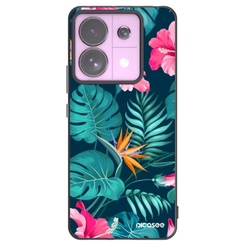 Picasee silikónový čierny obal pre Xiaomi Redmi Note 13 Pro 5G - Pink Monstera
