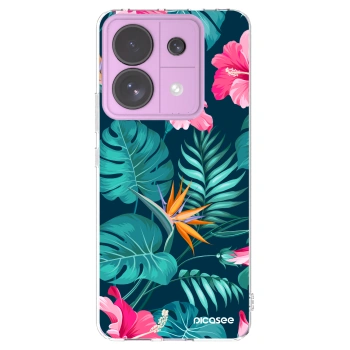 Picasee silikónový prehľadný obal pre Xiaomi Redmi Note 13 Pro 5G - Pink Monstera