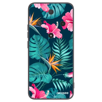 Picasee silikónový čierny obal pre Honor Magic6 Lite 5G - Pink Monstera