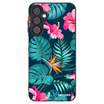 Picasee silikónový čierny obal pre Samsung Galaxy A25 A256B 5G - Pink Monstera