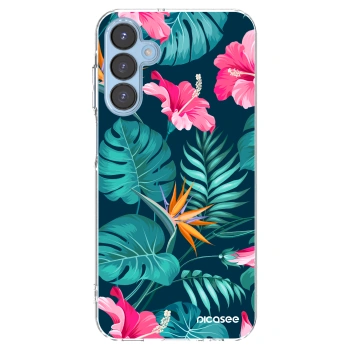 Picasee silikónový prehľadný obal pre Samsung Galaxy A15 A156B 5G - Pink Monstera