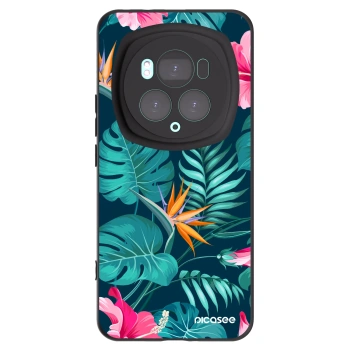 Picasee silikónový čierny obal pre Honor Magic6 Pro - Pink Monstera
