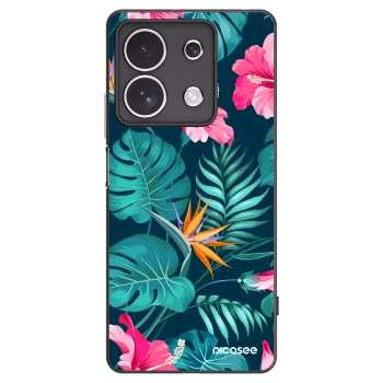 Picasee silikónový čierny obal pre Xiaomi Redmi Note 13 4G - Pink Monstera