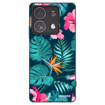 Picasee silikónový čierny obal pre Xiaomi Redmi Note 13 Pro 4G - Pink Monstera