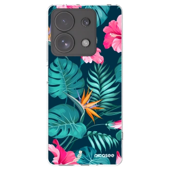 Picasee silikónový prehľadný obal pre Xiaomi Redmi Note 13 Pro 4G - Pink Monstera