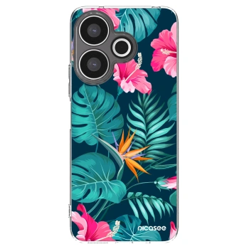 Picasee silikónový prehľadný obal pre Xiaomi Redmi 13 4G - Pink Monstera