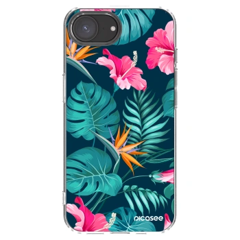 Picasee silikónový prehľadný obal pre Apple iPhone 16e - Pink Monstera