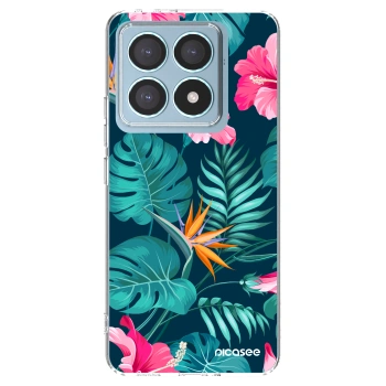 Picasee silikónový prehľadný obal pre Xiaomi 14T Pro - Pink Monstera