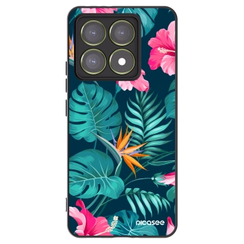 Picasee silikónový čierny obal pre Xiaomi 14T - Pink Monstera