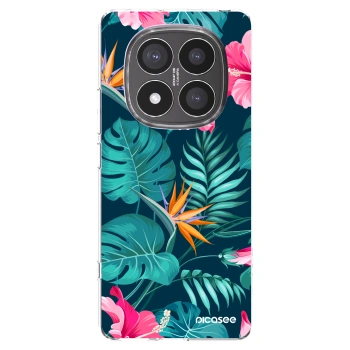 Picasee silikónový prehľadný obal pre Xiaomi Redmi Note 14 Pro+ 5G - Pink Monstera