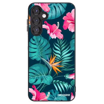Picasee silikónový čierny obal pre Samsung Galaxy A16 5G - Pink Monstera