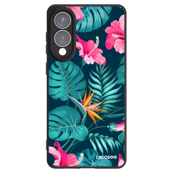 Picasee silikónový čierny obal pre Samsung Galaxy S25 Edge 5G - Pink Monstera