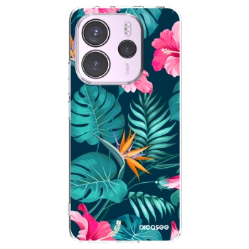 Picasee silikónový prehľadný obal pre Xiaomi Redmi Note 14 4G - Pink Monstera