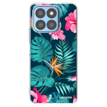 Picasee silikónový prehľadný obal pre Honor X8c - Pink Monstera