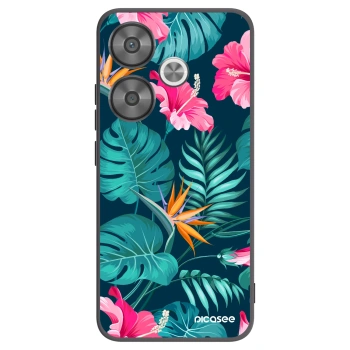 Picasee silikónový čierny obal pre Xiaomi Poco F6 - Pink Monstera
