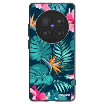 Picasee silikónový čierny obal pre Vivo X200 Pro - Pink Monstera