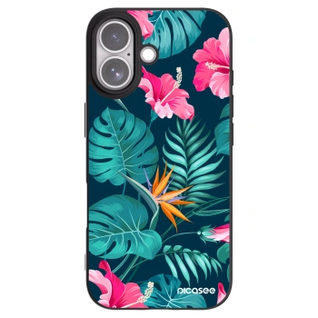 Picasee silikónový čierny obal pre Apple iPhone 17 - Pink Monstera