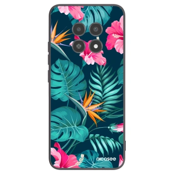 Picasee silikónový čierny obal pre Realme 12X - Pink Monstera