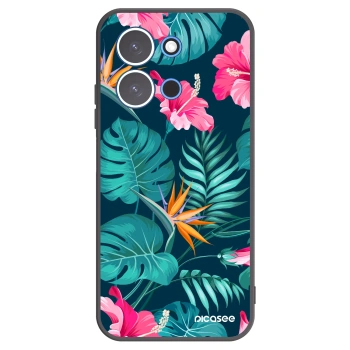Picasee silikónový čierny obal pre Xiaomi Redmi 15C 4G - Pink Monstera